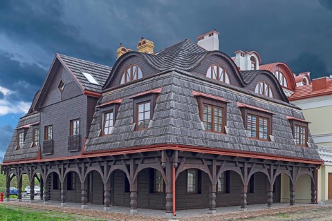 Homes of the future Jewish Shtettl, open-air museum in Bilgoraj, Poland