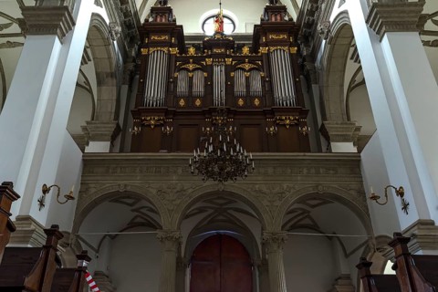 Organ from 1895 in the collegiate church, built 1587-1630, Zamosc, Poland