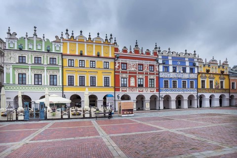 Italian Renaissance style houses built in 1578, Zamosc, Poland
