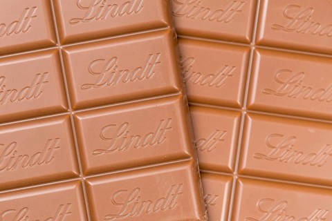Lindt chocolate Swiss chocolate bar chocolate background with logo in Stuttgart, Germany