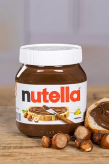 Nutella nut nougat cream 450g jar on bread with logo in Stuttgart, Germany