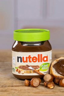 Nutella Plant Based vegan nut nougat cream 350g jar on bread with logo in Stuttgart, Germany
