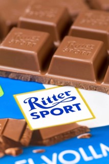 Ritter Sport chocolate whole milk chocolate bar chocolates with logo in Stuttgart, Germany