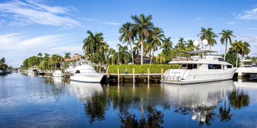 Fort Lauderdale Florida yachts and villas luxury wealth panorama on Las Olas Blvd in Fort