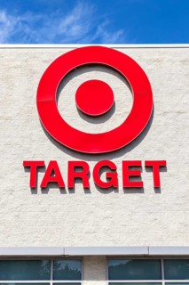 Target supermarket logo at a discount store branch in Tampa, USA