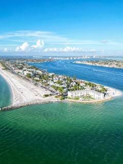 St. Pete Beach near Saint Petersburg Florida Pass-a-Cricket Beach Beach and sea from above Aerial