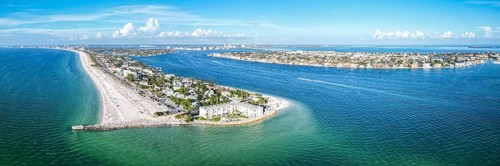 St. Pete Beach near Saint Petersburg Florida Panorama Pass-a-Cricket Beach beach and sea from above