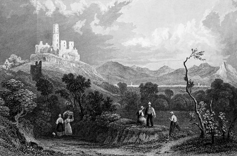 Ruin of Godesberg Castle, Bonn-Bad Godesberg, Rhineland-Palatinate, Germany, Höhenburg, protected