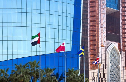 UAE, United Arab Emirates, Abu Dhabi downtown and financial center