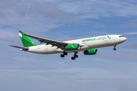 An Avianca Cargo Mexico Airbus A330-300P2F aircraft with license plate N338QT at Miami airport, USA