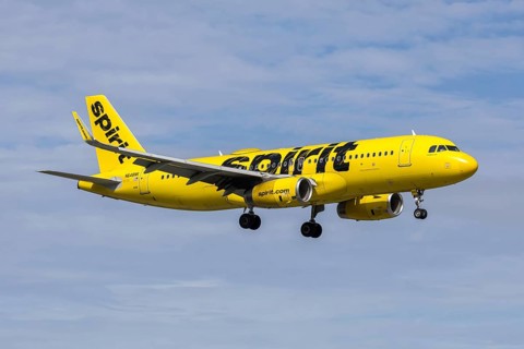 An Airbus A320 Spirit Airlines aircraft with license plate N648NK at Miami airport, USA
