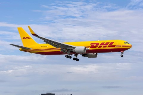 A Boeing 767-300ER (BDSF) aircraft of DHL Aero Expreso with the registration HP-3710DAE at Miami