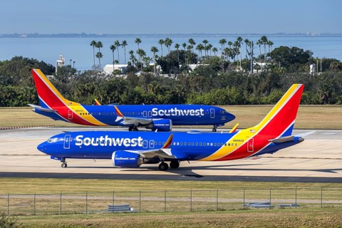 Southwest Airlines Boeing 737 MAX 8 aircraft with license plate N8882Q at Tampa airport, USA