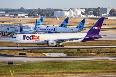 A FedEx Express Boeing 767-300F (ER) aircraft with registration N278FE at Tampa Airport, United