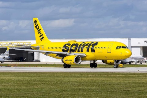 An Airbus A320 Spirit Airlines aircraft with license plate N605NK at Fort Lauderdale airport, USA