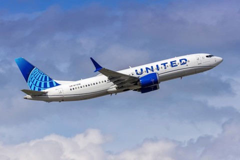 A United Airlines Boeing 737 MAX 8 aircraft with license plate N17336 at Fort Lauderdale airport,