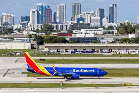 A Southwest Airlines Boeing 737-800 aircraft with license plate N8609A at Fort Lauderdale airport,