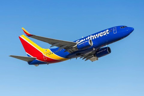 A Southwest Airlines Boeing 737-700 aircraft with the license plate N240WN at Phoenix airport, USA