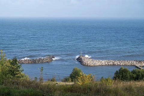 Harbour entrance, Hankenufer, Lohme, Jasmund, Rügen, island, Baltic Sea, Mecklenburg-Western
