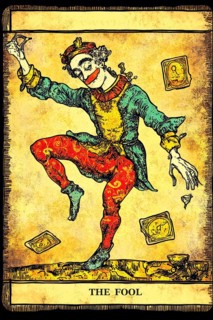 Classical representation of tarot card The Fool symbolizing innocence, freedom, originality,