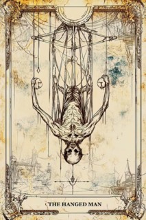 Modern representation of tarot card The Reverse Hanged Man symbolizing resistance, refusal to