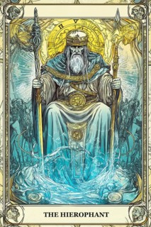 Modern representation of tarot card The Hierophant symbolizing tradition, conventional, conformity,