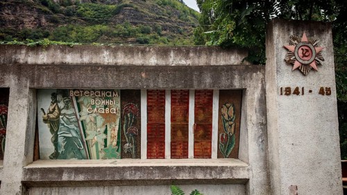 A memorial in honor of war veterans with artistic representations, Armenia