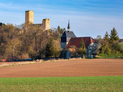 Ruins of Ehrenstein Castle and Village Church, Stadtilm, Thuringia, Germany