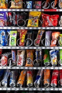 Snack machine with Twix, Snickers, M&M, Zweifel Chips, Red Bull, Coca Cola, Zweisimmen, Switzerland