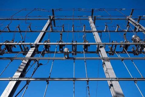 Power lines, Zweisimmen, Switzerland