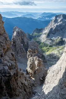 Cliffs and mountains in the Brenta Mountains, Scharte Bocca degli Armi, Brenta-Adamello Natural