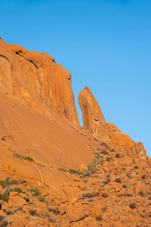 Rock formation, orange rocks in the dry desert landscape Spitzkoppe, Spitzkoppe, Namibia