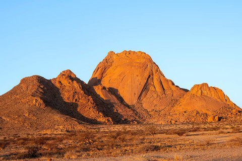 Impressive rock formation of Spitzkoppe under blue sky, Spitzkoppe, Namibia