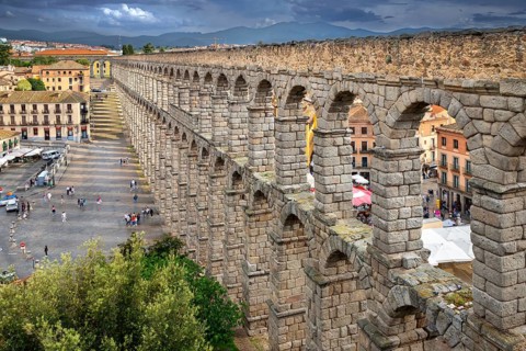 First century AD Roman Aqueduct of Segovia, Acueducto de Segovia, Castile and León, Castilla y