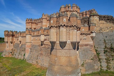 Castle of Coca, 15th century Spanish Mudejar brickwork with Moorish Muslim design, province of