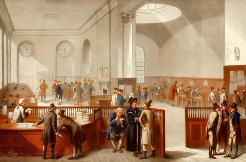 The Subscription Room, early 19th century, Interior of Lloyd's of London, also known as Lloyd's, an