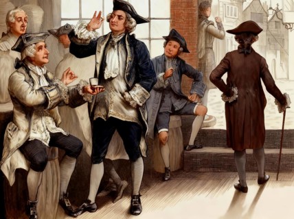 Group at Hardham's tobacco shop, John Hardham, the Fleet Street tobacconist, London, England,