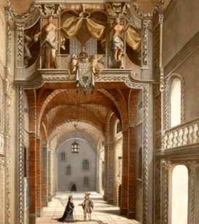 Interior of the Duke's Theatre, The Empress of Morocco, 1673, London, England, United Kingdom