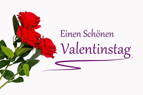 Valentine greetings: roses and text HAPPY VALENTINE'S DAY on a white background