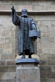 Statue of Johannes Honterus, also Johannes Honter, (born around 1498 in Kronstadt, Transylvania,