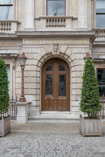 Entrance to the Society of Antiquaries Historical Society, Burlington House, Piccadilly, London,