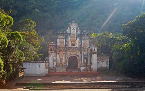 Ermita de la Santa Cruz Church in the morning, Old Town, Antigua, Highlands, Sacatepéquez