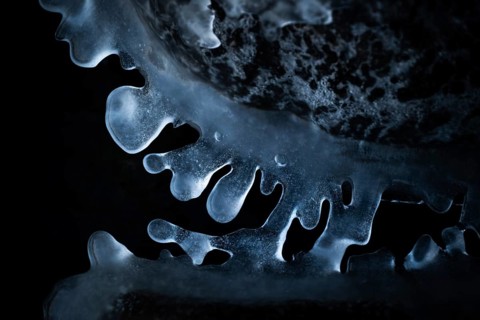 Frozen ice structures with abstract shapes, sea, corpo or corppo, southwestern archipelago, Finland