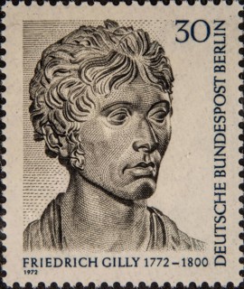 Friedrich David Gilly (1772-1800) was a German architect. Portrait on German postage stamp