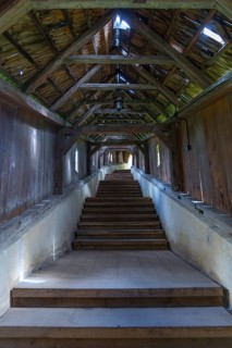 Covered staircase to Birthälm fortified church, 15th century, Biertan, Transylvania, Romania