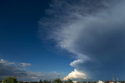 Imminent storm over the city of Cluj-Napoca, Transylvania, Romania