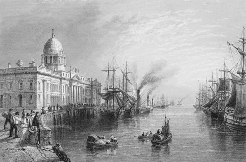 The Custom House on the River Liffey, formerly customs today government building from 1791,