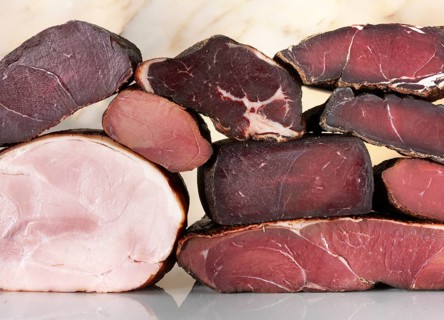 Different types of ham, studio shot