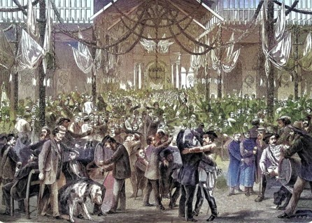 Large commercial, a traditional academic feast, in Poppelsdorf Palace, a Baroque building in the