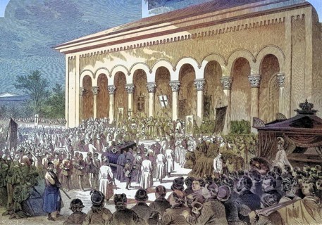 The funeral of King Ludwig in Munich, Bavaria, Germany, Ludwig I, 1786 - 1868, was King of